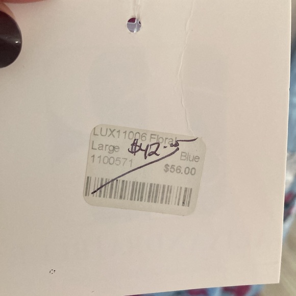 FAVLUX Maxi Dress, NWT, Blue Floral, Large - Picture 8 of 10